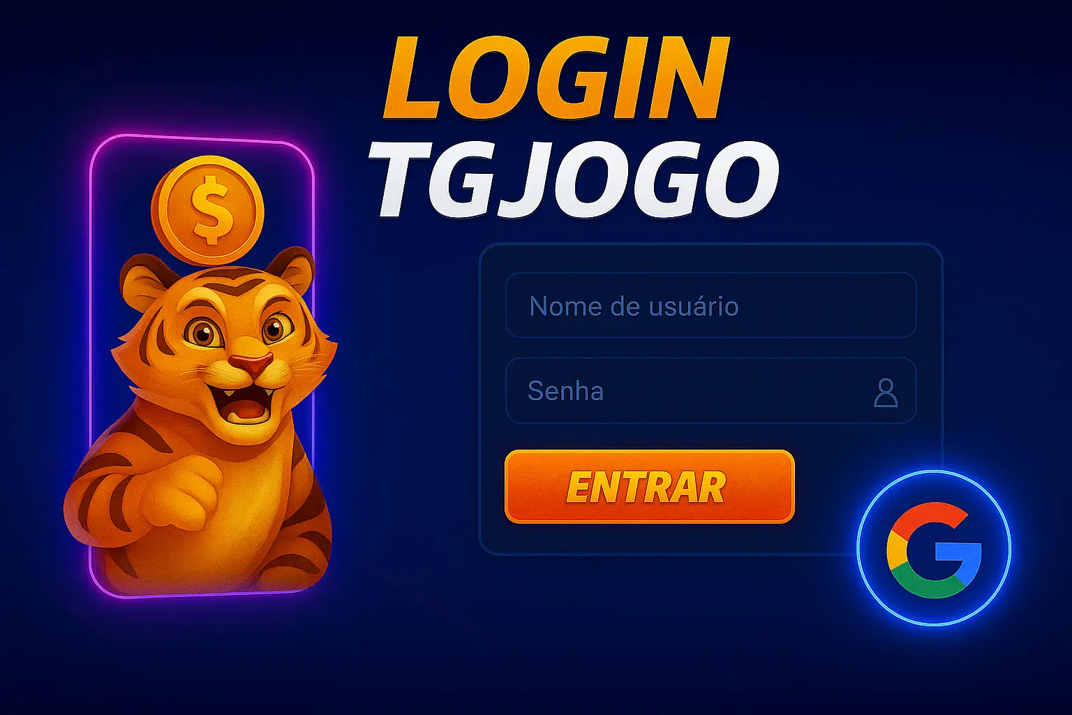 Criar uma nova Conta no plataforma TGJOGO